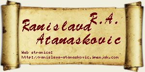 Ranislava Atanasković vizit kartica